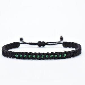 Thin green line bracelet, unisex bracelet, black and green bracelet